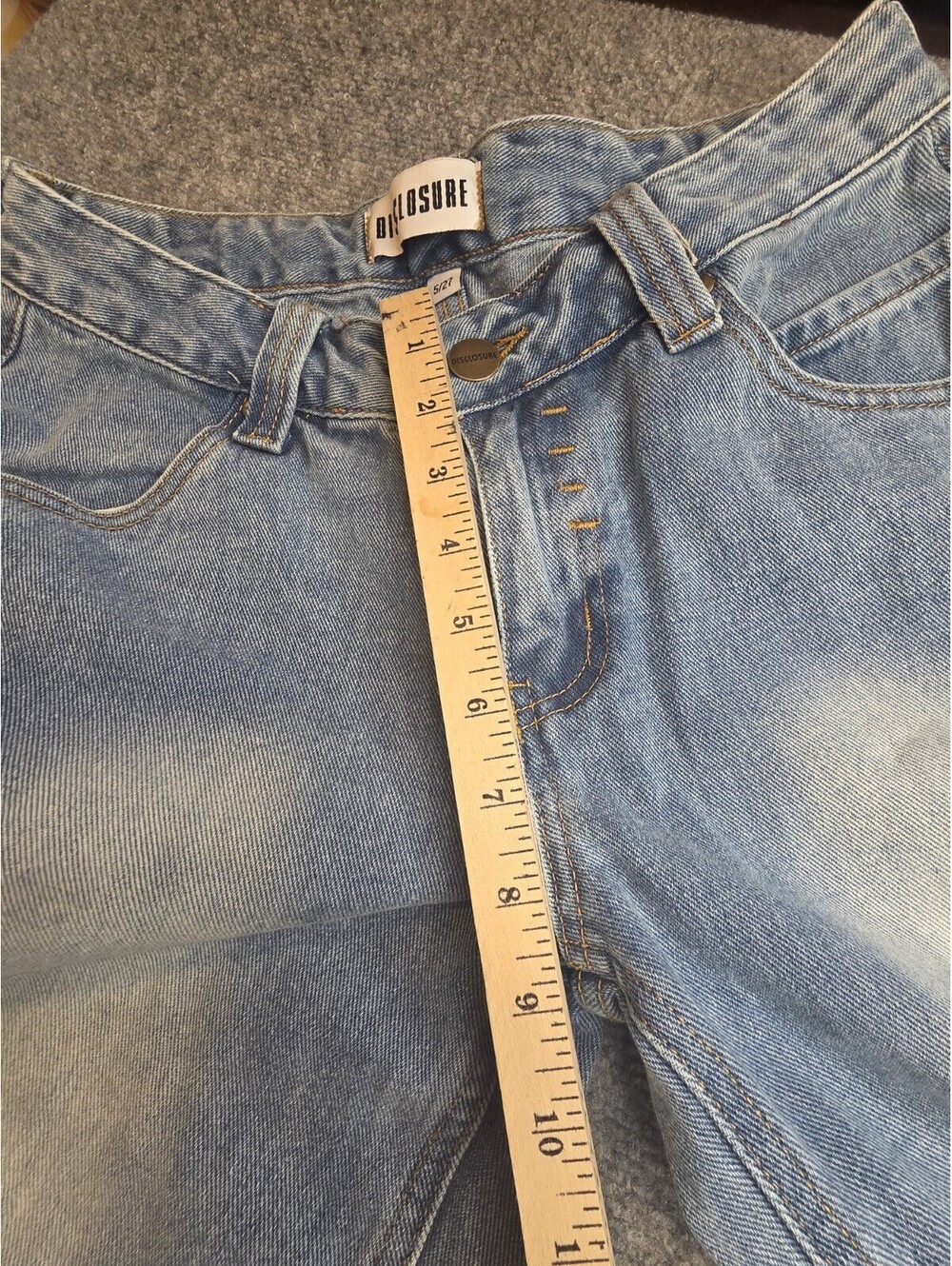 Disclosure Angel Wing Jeans Womens 5/27 Light Wash Wide Leg Y2K Skater Grunge - Picture 7 of 9